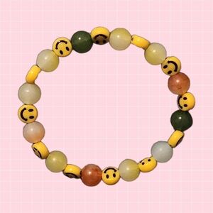 Rainbow Smiley Bead Bracelet